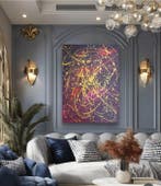 Lyora Art - MIDNIGHT GOLD (XL) Acrylic painting - Hand