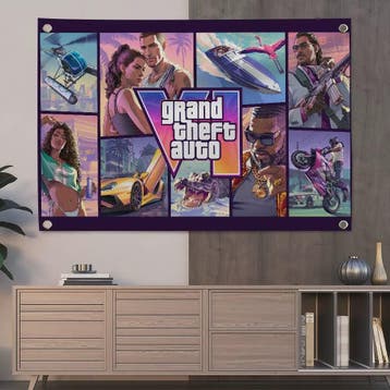 Grand Theft Auto VI Banner - 150x200cm of 60x90cm - Decorati, Verzenden, Nieuw