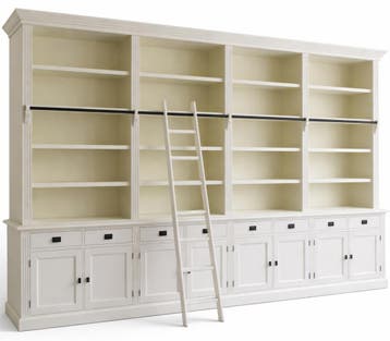 Boekenkast wit met trap Kesteren 400 x 240cm, Huis en Inrichting, Kasten | Boekenkasten, Ophalen of Verzenden, Nieuw