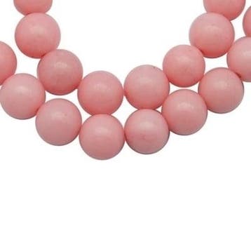 10 x edelsteen kraal van Mashan Jade Roze 10mm gat ca: 1mm, Ophalen of Verzenden, Nieuw, Kraal