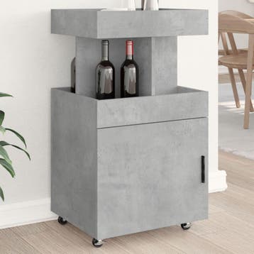 vidaXL Drankkar 50x41x89 cm bewerkt hout betongrijs, Huis en Inrichting, Kasten | Buffetkasten, Verzenden, Nieuw, 50 tot 100 cm