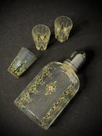 Flacon (4) - Glas (geëmailleerd) - Metaal (chroom) - Art