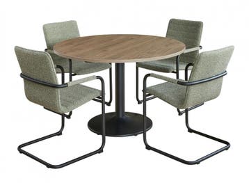 Ronde vergadertafel op trompetvoet, Ø120cm, Overige plaatsen, Ophalen of Verzenden, Nieuw in verpakking, Stoel