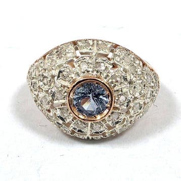 Zonder minimumprijs - Ring - 9 kt. Roségoud, Zilver Spinel -, Nieuw
