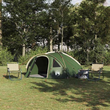 vidaXL Koepeltent 4-persoons Waterdicht Groen taft, Verzenden, Nieuw, Tot en met 2