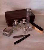 Art Deco Toiletset - Sormani Paris - Leder, Kristal, Huis en Inrichting, Nieuw