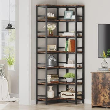 Industriële Hoek Boekenkast 7 Lagen - 200cm Hoog - Stijlvol, Huis en Inrichting, Verzenden, Nieuw