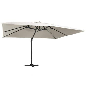 vidaXL Zweefparasol met LED en aluminium paal 400x300 cm, Verzenden, Nieuw, 3 tot 4 meter, Zweefparasol
