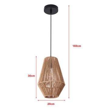 lux.pro Hanglamp Newtownabbey 160x20 cm E27 beige, Verzenden, Nieuw