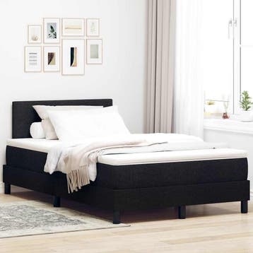 vidaXL Boxspring bed met LED-stripverlichting Zwart 120 x, Verzenden, Zwart, Nieuw, Twijfelaar
