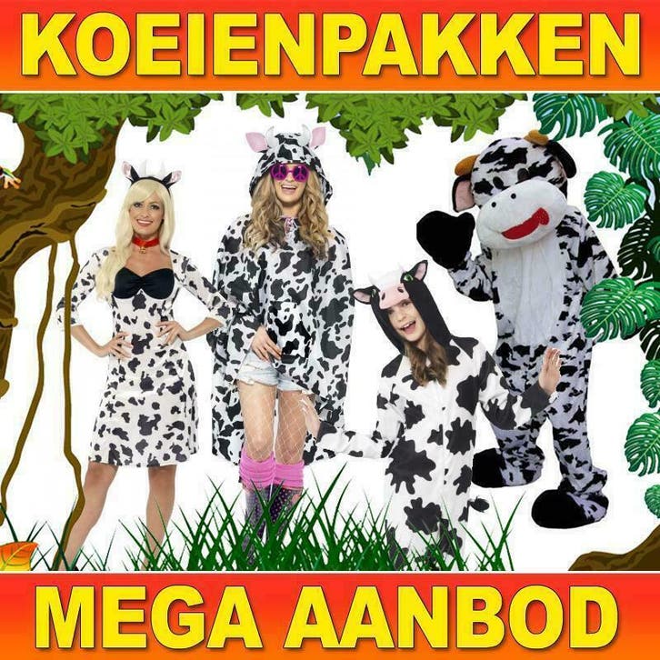 Koe carnavalskleding - Mega aanbod koeienpak, Kinderen en Baby's, Carnavalskleding en Verkleedspullen, Jongen of Meisje, Nieuw