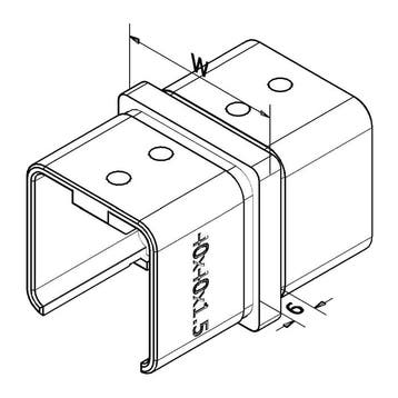 Celest buisverbinder voor balustrade handrail rechthoekig, Ophalen of Verzenden, Nieuw
