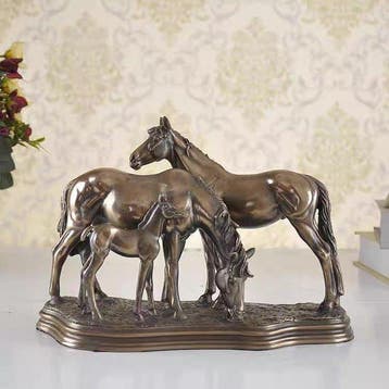 ADO - Beeld, Horses - 26.5 cm - Koud geverfd brons, Antiek en Kunst