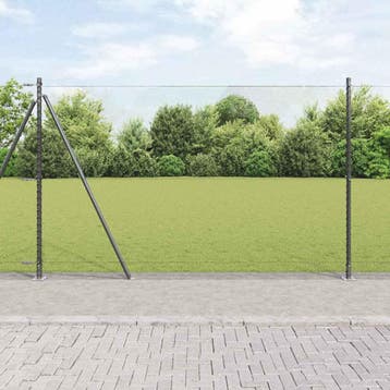 vidaXL Gelast Draadhek met Betonnen Basis 10 x 1,5 m (B x H), Verzenden, Nieuw, IJzer