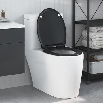 vidaXL Toiletzitting Zwart 45,5 x 37,5 x 3,8 cm Duroplast, Verzenden, Nieuw