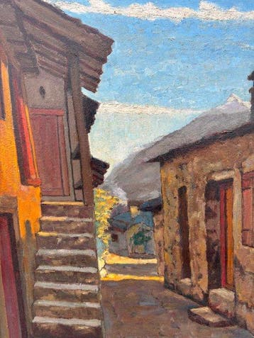 Eugène Masselus (1897-1998) - 2 x steegje te Martigny