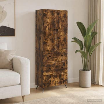 vidaXL Kastenset 2 st 66 x 34,5 x 90 cm Bewerkt hout Gerookt, Verzenden, Nieuw