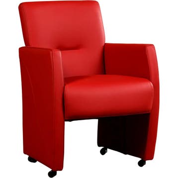 Leren eetkamerstoel Pleasure - Toledo Ducati (rood) - Met, Eigentijds, Modern, Nieuw, Leer, Ophalen of Verzenden
