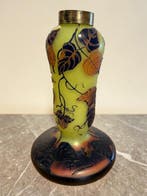 Eugène Michel - Reliëf, Pied de lampe Art Nouveau en verre