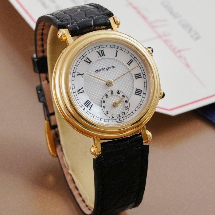 Gérald Genta - Dual Time 18k MOP Dial - G3257.7 - Heren -, Sieraden, Tassen en Uiterlijk, Horloges | Heren