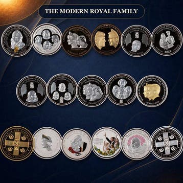 Nederland. Collection of 17 Silver-Plated Dutch Royal Family