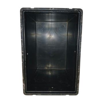 Stapelbak, 600x400x480 mm, euronorm, zwart pp, gebruikt -, Ophalen of Verzenden