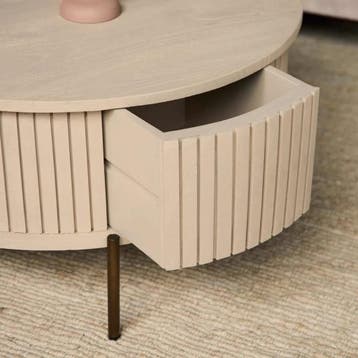Salontafel Madison Sand | 80 cm | Rond | Starfurn, Ophalen of Verzenden, Nieuw