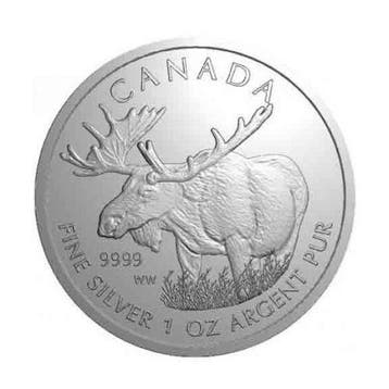 Canadian Wildlife - Moose, Verzenden, Noord-Amerika, Losse munt, Zilver