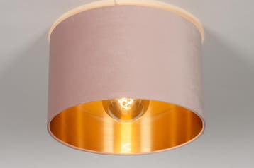 Rietveld Plafondlampen - Zwart, Goud, Roze - Stof, Metaal, Verzenden, Nieuw