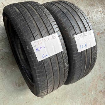 2 x Michelin Primacy 3 225-50-18 Zomerbanden 6mm, 18 inch, Gebruikt, Ophalen of Verzenden, Band(en)
