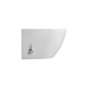 Wandcloset Darlo met bidet koud/warm en toiletbril, wit, Doe-het-zelf en Verbouw, Verzenden, Nieuw, Steen, Toilet