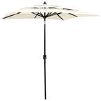 vidaXL Parasol 3-laags met aluminium paal 2x2 m zandkleurig, Verzenden, Nieuw, 2 tot 3 meter