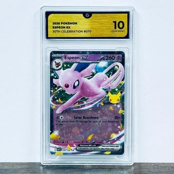Pokémon Graded card - Espeon ex 070- 30th Anniversary –, Nieuw