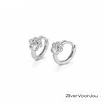 Zilveren pootafdruk huggie hoops, Verzenden, Nieuw, Zilver