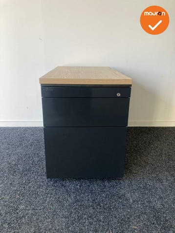 Ahrend Ladeblok - 57x42x76cm - Zwart - 3 laden metaal -  top, Werkplek, Ophalen of Verzenden, Gebruikt, Kast