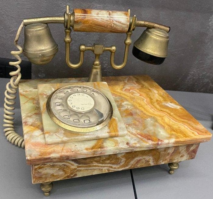 Sitel - Analoge telefoon - Messing, Onyx - retro telefoon, Antiek en Kunst, Kunst | Designobjecten
