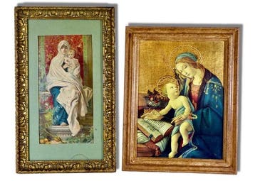 Icoon - Madonna met Jezus - Afdrukken in een houten lijst -
