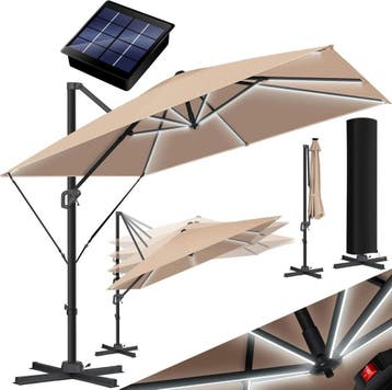 Zweefparasol - Tuinparasol - Parasol 300 cm - Met voet - Met, Tuin en Terras, Parasols, Verzenden, Zo goed als nieuw