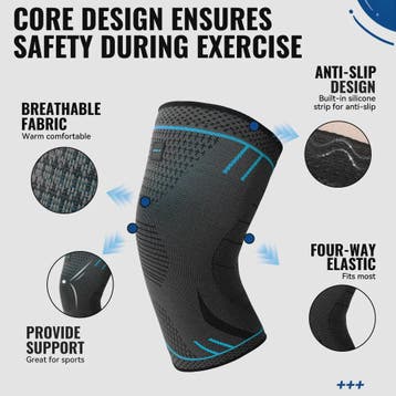 WRELS Compressie Kniebrace - Ademend, Anti-slip, Sport & Pij, Verzenden, Nieuw