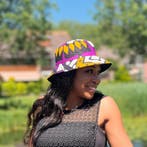 Bucket hat / Vissershoedje met Afrikaanse print - Paarse Sam, Ophalen of Verzenden, Nieuw