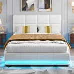 Hydraulisch Opbergbed 140x200 cm met Hoofdbord en Kunstleer, Huis en Inrichting, Slaapkamer | Bedden, Verzenden, Nieuw