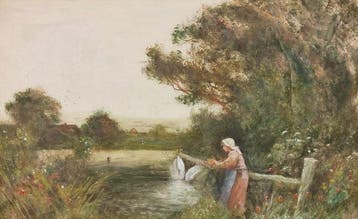 Leopold Rivers (1852-1905) - Paesaggio, Antiek en Kunst