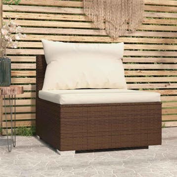 Loungeset Middenmodule Bruin - Tweedekansje - OP=OP, Tuin en Terras, Tuinbanken, Ophalen of Verzenden, Zo goed als nieuw, Wicker