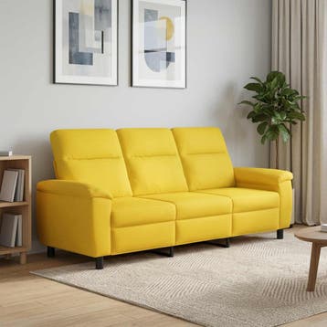 vidaXL Bank Lichtgeel 214 x 90 x 95 cm Stof, Verzenden, Nieuw, Stof, 200 tot 250 cm