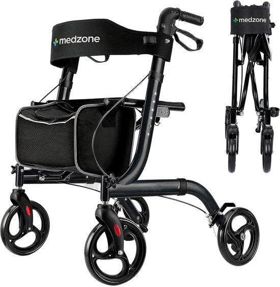 2dekans | Medzone Rollator Lichtgewicht en Opvouwbaar -, Sport en Fitness, Gezondheidsproducten en Wellness, Zo goed als nieuw