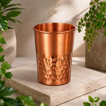 Puur koperen beker half gehamerd/half mat – 300 ml/130 g, Ophalen of Verzenden, Nieuw