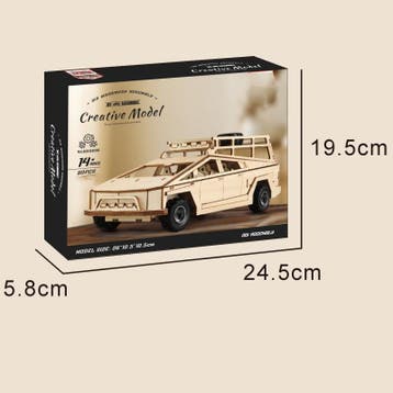C.M. SUV Terreinwagen met Pull-Back Mechanisme Houten DIY..., Verzenden, Nieuw