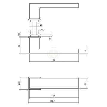 Intersteel Deurkruk Amsterdam op minimalistische rozetten -, Verzenden, Nieuw