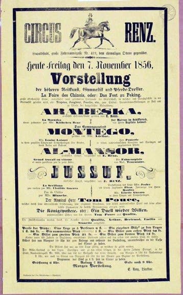 Circus Renz. - Grosse Vorstellung der höheren Reitkunst -