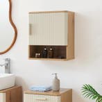 Badkamer wandkast Ferrersp 50x45x24 cm eikenkleurig en haver, Huis en Inrichting, Verzenden, Nieuw